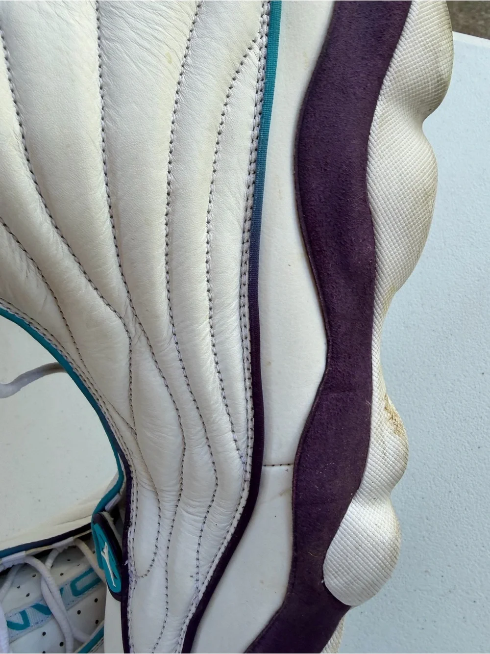 Jordan Men's White Teal and Black Basketball Sneakers